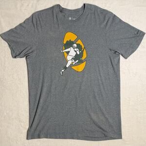 Green Bay Packers NFL Team Apparel Rewind Logo Tri-Blend T-Shirt Heather Gray L